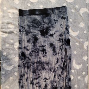 American Eagle Blue Tie Dye Side Slit Maxi Skirt Size L